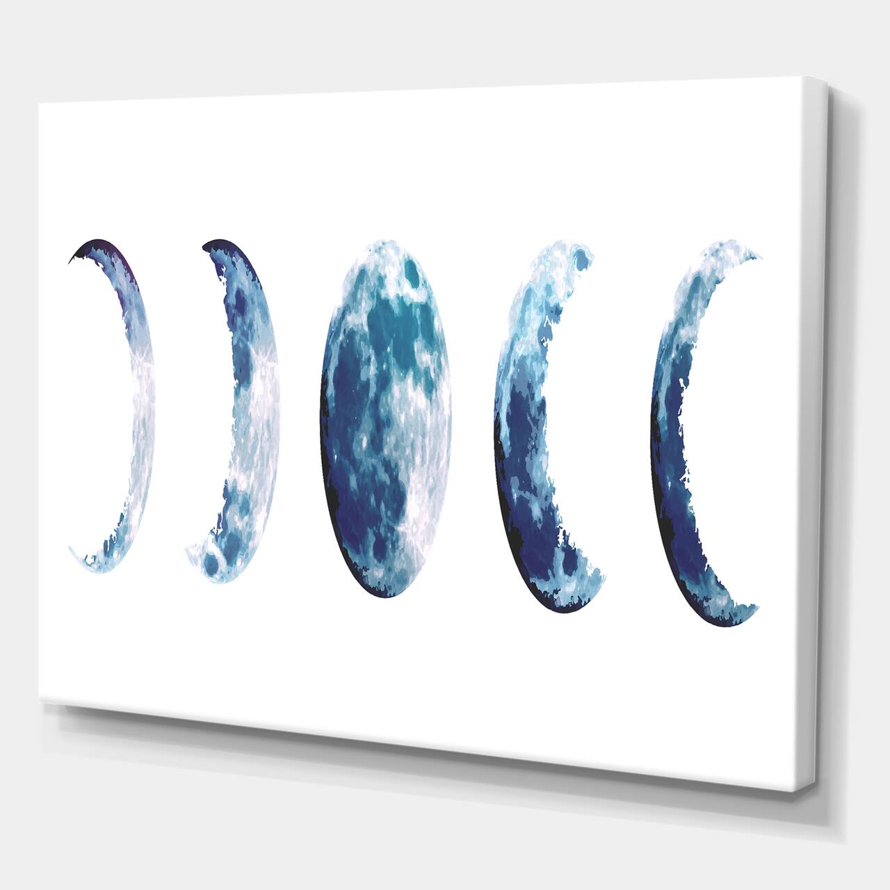 Designart - Magic Blue Moon Phases - Bohemian & Eclectic Canvas Wall Art Print